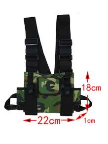 Functional Chest Bag Fashion Bullet Hip Hop Vest Streetwear Bag Waist Pack Camouflage Chest Rig Bag Casual Chest Pack Gift