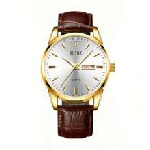 RUIG Relógio de Quartzo Masculino RUIGE para Negócios, Simples, , com Calendário, Brilha no Escuro, Presente Masculino