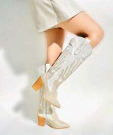 BOTAS VAQUERAS COWBOY DE DAMA, BOTAS WESTERN A LA MODA EN TEMPORADA LUCE EXCLUSIVA - Beis - Ver 6