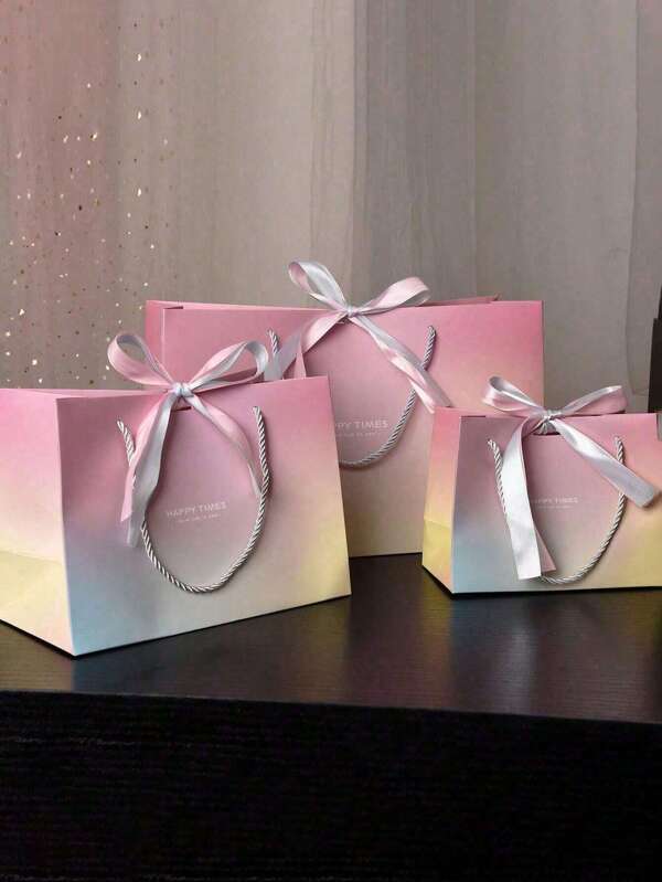 Macaron Style Hand Tote Bag, Cosmetic Packaging Paper Bag, Gift Storage Bag