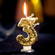 Colored Gold Crown Digit Birthday Candles - Creative Digit 0-9 Party Candles, Birthday Party Decoration, Children's Birthday Candles, Wedding/Holiday Cake Decorations, Atmosphere Creating Digital Birthday Candles Gifts Graduation