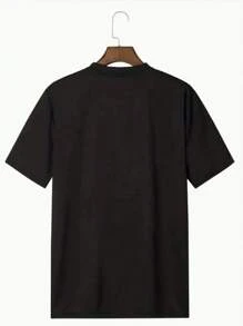 Unisex Funny Round Neck 100% Cotton Black Funny Round Neck 100% "Rusty Brand Red - Logo" T - Shirt - màu đen - Xem 2