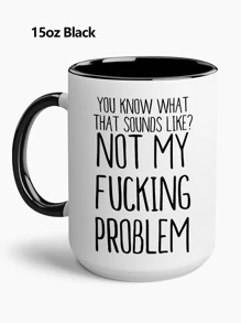 1 件 15 盎司陶瓷杯，讽刺的“不关我的事”马克杯，讽刺礼物，独特的马克杯，俏皮的朋友礼物，俏皮的马克杯，有趣的咖啡杯，大号陶瓷杯，回到学校 - 彩色 - 查看 7