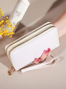 Classic Wallet Large Capacity Clutch Wallet With Zipper 8 Card Slots & Multi Compartments Elegant Hand Clutch Long Alligator Pattern Wallet Wallet Purse Wallet Long Wallet Wallet Wristlet - Multicolor - View 9