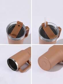 1 set 1 bouteille de 1200 ml/40 oz en acier inoxydable isotherme avec cordon et paille, bouteille à vide moderniste pour accessoires de cuisine, tasse à café, bouteille d'eau pour les voyages et la rentrée scolaire