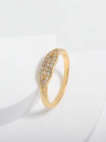 1pc Fashion Minimalist Crystal-Encrusted Ring Suitable For Daily Wear For Women - Ring - View 12