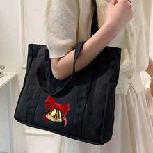 韩版复古手提包女2025新款时尚百搭手提包高端感简约小众单肩手提包 - 黑色 - 查看 21