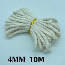 白色编织绳 4-6 毫米 - 用于挂毯、装订和装饰项目的 DIY 工艺绳，手工粗细线，复活节丝带，393.7 英寸卷