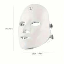 7-Color LED Light Mask - Rechargeable, USB-Powered With 400mAh Lithium Battery, Fragrance-Free, White - Ideal For Skin Care & Beauty Regimens, Light For Face - White - View 5