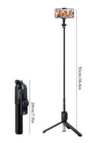 Perche à selfie sans fil de 93 cm/36,6 po de hauteur avec télécommande sans fil et éclairage de remplissage LED, convient à divers modèles de smartphones, diffusion en direct, photographie, assistant de voyage idéal compatible avec et Android pour les vacances d'été, les voyages, l'éclairage de remplissage, les activités de plein air, le trépied de diffusion en direct