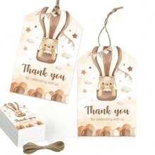 50 chiếc thẻ gấu cảm ơn vì đã ăn mừng cùng chúng tôi - Thẻ gấu mừng em bé chào đời Thẻ quà tặng Nhãn giấy Gói quà Thẻ treo Thẻ cảm ơn cho tiệc cưới, tiệc sinh nhật, tiệc mừng em bé chào đời - Nhiều màu - Xem 2