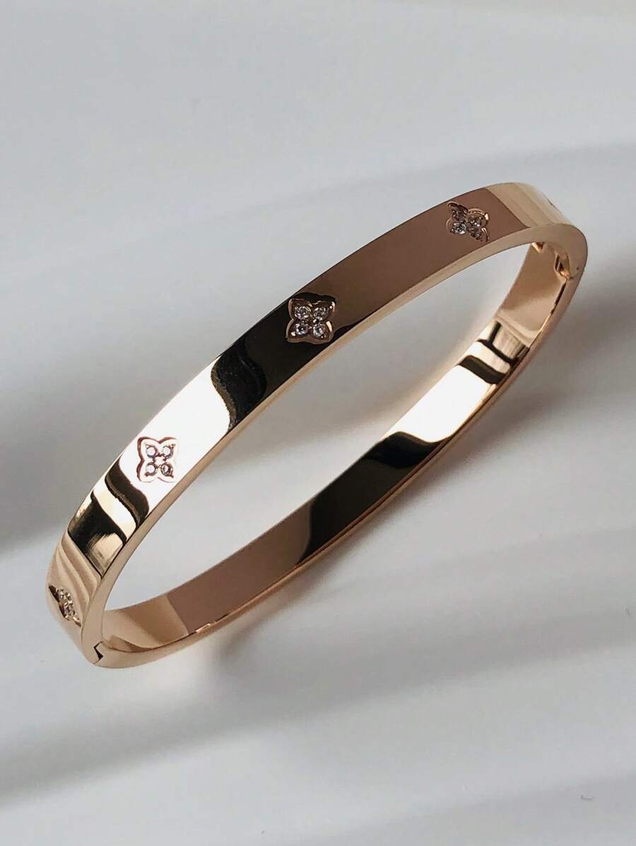 أساور أنيقة ملونة من السيراميك المائية مطلية بالذهب عيار 18 قيراط، مجوهرات موضة للنساء - زهر ذهبي - مشاهدة 1