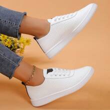 Women's Breathable Comfortable Simple Casual Slip-On Sneakers - Black - View 3