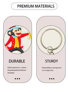 Juego de regalo para fiesta de circo o carnaval, 9 piezas/27 piezas, llavero de dibujos animados de payaso de circo, llavero de PVC, incluye bolsa de tela transparente, etiqueta de agradecimiento, 9 modelos: elefante, jirafa, mono, payaso, león, llavero DIY, llavero creativo, colgante de mochila, accesorio de bolso, llavero de coche, colgante de coche, decoración de billetera - Multicolor - Ver 9