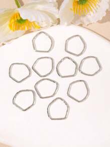 5/10/20个金色不对称液态圆环吊坠，可作耳环、项链佩戴 - 彩色 - 查看 8