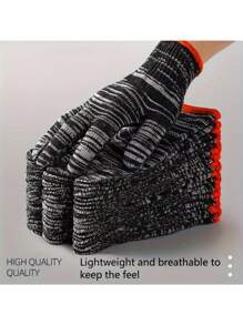 12/48pcs Tear-Resistant Work Gloves, Hand Washable, Lead Non-Alcoholic Materials, Suitable For Construction, Gardening, Home Improvement And Automobile Repair