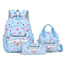 Set de mochila, estuche de lápices, bolso de hombro y billetera con diseños de Hello Kitty y My Sweetie - Accesorios de viaje para el hogar y la pareja hechos de poliamida - Set de 3 piezas: correa ajustable, cierre con cremallera - Perfecto para viajes y regalos de cumpleaños o Navidad, apto para uso diario o como regalo perfecto