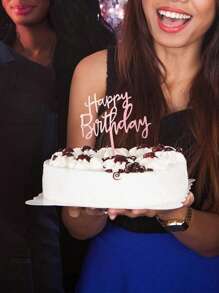 10pcs Happy Birthday Acrylic Cake Topper, Birthday Cake Decor Topper, Party Decor Supplies, Modern Letter Graphic Cake Top Decoration Mirror Golden Acrylic Multifunctional Cake Decor Topper, For Birthday Party Decoration Ideas, Perfect Keepsake For Your Family And Friends, Valentine Day - Multicolor - View 6