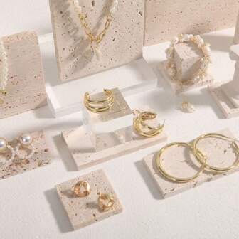 1pc Beige Natural Vintage Jewelry Tray - Elegant Multipurpose Storage & Display Solution For Rings, Earrings And Necklaces - Unique Home Decor Accessory, Perfect For Holiday Celebrations Like Christmas, Thanksgiving, New Year And Valentine's Day - Great For Organizing Your Jewelry Collection And Enhancing Your Home Aesthetics