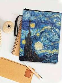 Vincent van Goghs "Sternennacht" Leinwand Buchcover - waschbarer Hartcover Buchschutzumschlag mit künstlerischem Design | ideal für Studenten und Buchliebhaber, Rückkehr zur Schule, Schulmaterial