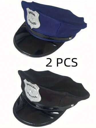 1pc/2pcs Unisex Police Cap, Guard Cap, Halloween Costume Hat, Cosplay, Suitable For Holiday Parties, Matching Sexy Uniform And Sexy Clothes
