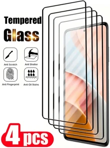 4 Stücke hochauflösender Vollabdeckung Bildschirmschutz kompatibel mit Redmi-Handys, einfache Installation, kristallklar, kratzfest, bruchsicher, gehärtetes Glas, Ultra-HD-Geschenk geeignet für Geburtstag, Ostern, Präsidententag, Weihnachten, Familie, Freunde, Freund/Freundin Geschenk für Geburtstag, Familie, Freund Handybildschirmschutz, Handyzubehör