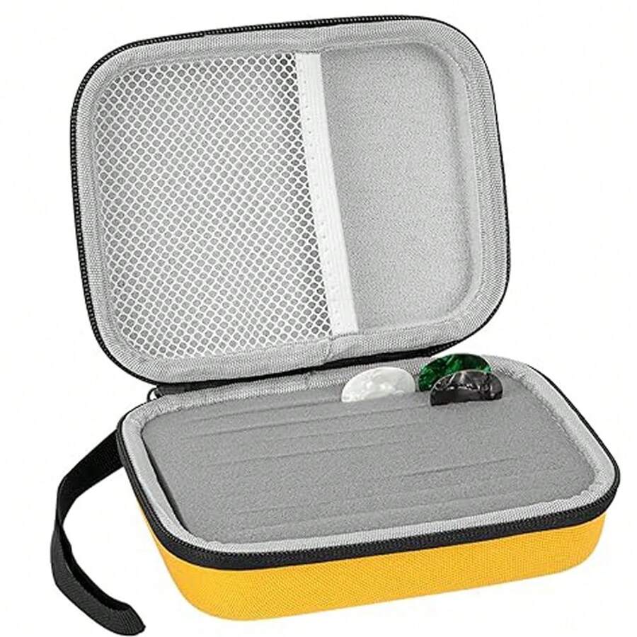 Portable Guitar Pick Holder Case Box With Pick Slot Yellow Guitar Capo Tuner Strings Storage Pouch Bag Guitarra Parts