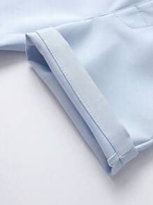 BOARNSEORL Light Blue Shorts For Young Boys, Casual Versatile Design Suitable For Daily Outings, Holidays, Travel, School, Summer
