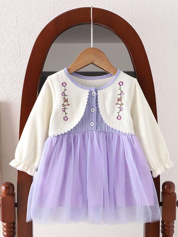 Baby Girl Clothes Princess Dress, Toddler Girls Long Sleeve Korean Fashion Elegant Dress, Autumn