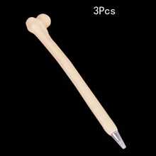 3pcs Creative Bone Shaped Pen, Novelty Realistic Skeleton Style Ballpoint Pen, Halloween Promotional Gift