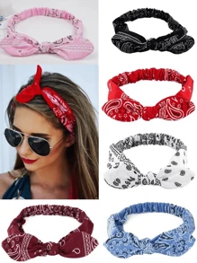 Rabbit Ear Knot Elastic Headband, Stretchy Steel Wire Hairband,Boho Style Hair Accessories, Elastic Headband, Yoga Headwrap Turban Headband