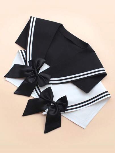 1pc Navy Style Detachable Collar, Versatile For Women To Pair With Dresses, Tanks, T-Shirts, Sweaters, Suitable For Spring, Summer, Autumn, Winter