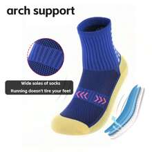 8 Pairs Anti-Slip Soccer Socks, Compression Mid-Calf Sports Socks With Thicker Terry Polka Dot For Football