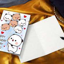 Cute Birthday Card With Envelope, 12cm By 17cm - Cute Cartoon Animal Design, Perfect For Sons, Daughters, Friends, Partners, Family Members - "Happy Birthday To My Dudu", Birthday Card