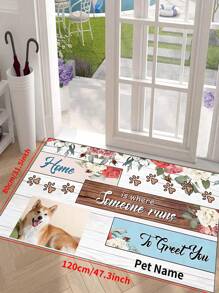 1pc Personalized Doormat With Anti-Slip Silica Gel Bottom, Customized Carpet Mat With Your Photo & Text-Soft, , Washable Customized Entryway Themed Mat-Custom Personalized Gift- Housewarming, Birthday Gift