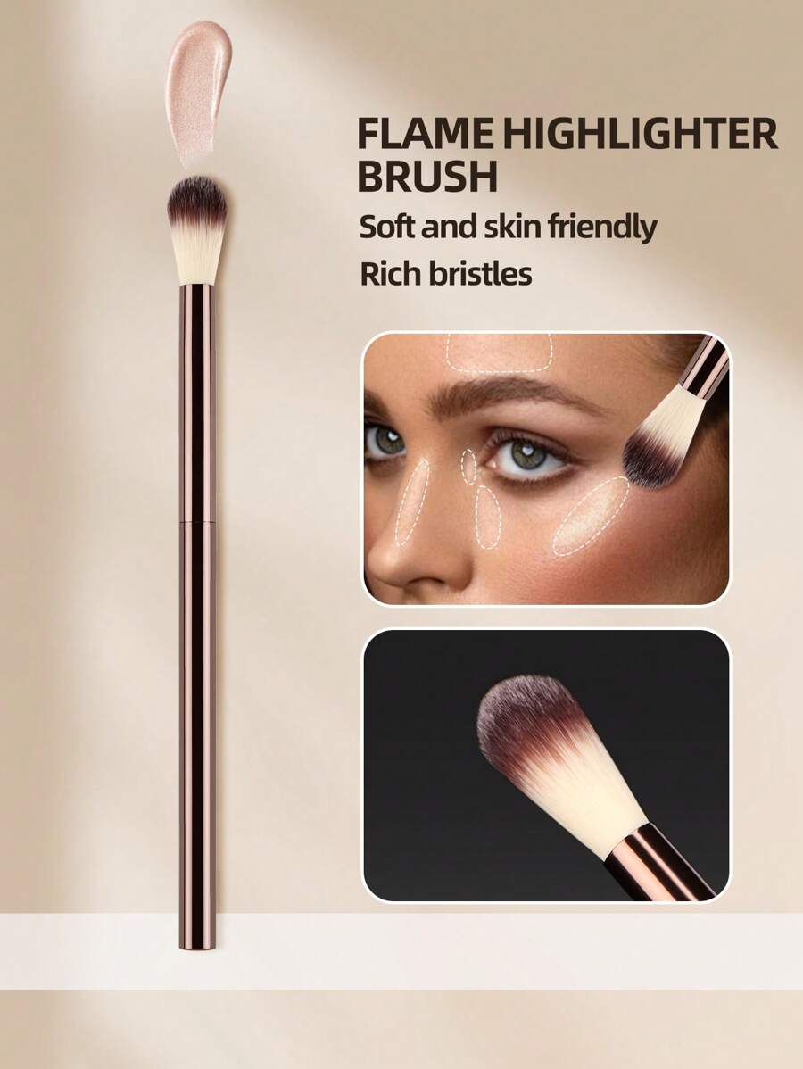 1 pieza / 2 piezas Juego de brochas de maquillaje multifuncionales, incluida brocha resaltadora, regalo para mujeres, fácil de llevar de viaje