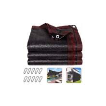 6X4M Beige y Negro Malla de Sombra Antideslumbrante para Exterior para Jardín, Balcón, Malla de Sombra para Plantas, Cubierta para Camping, Protector Solar, Marquesinas y Pergolas para Coches, Malla de Sombra Impermeable y Resistente al Viento con 95% de Protección UV para Patio, Exterior, Jardín, Amarillo/Negro - Negro1 - Ver 1