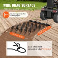 Drag Harrow, 4''x5.6''/4'' X 5''/4''x4'' Heavy-Duty Chain Harrow, Q235 Steel ATV UTV Tractor Attachments Field Drag Mat For Sod Prepping, Seeding Lawns, Landscape Leveling, Harrow Rake For Gravel Driveway Yard - 4x4ft Steel wire - 查看 4