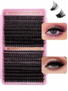 640800PCS D Curl Single Eyelash Bundle Large Capacity 30D+40D+60D+80D 9-16mm DIY Eyelash Bundle Natural Look & Ultra Thick & Slim & Ultra Soft & Ultra Light Reusable Personal Split False Eyelashes Eyelash Extension Kit With Makeup Tools 2 Mascara Brushes For Beginners To Use At Home Or In Everyday Life & Weddings & Dates & Parties & Music Festivals & Halloween & Happy Christmas