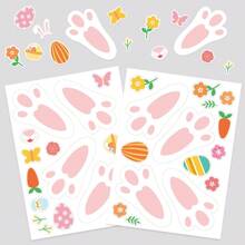 Set de 8 pegatinas decorativas de 20*14cm para Pascua, pegatinas con huellas de conejo para decoración de fiesta de Pascua, papel tapiz, decoración de Ramadán, regalos del Día de la Madre, velas, decoración de jardín, decoración de primavera, sala de estar, dormitorio, baño, cocina
