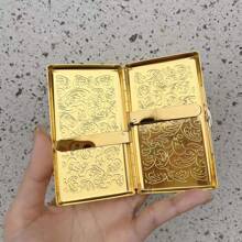 Gold Color Metal Cigarette Case For Women Luxury Metal Carved Cigarette Case Smoke Box High Quality Ladies Smoke Boxes Birthday Gifts Valentine's Day Gift