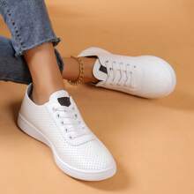 Women's Breathable Comfortable Simple Casual Slip-On Sneakers - Black - View 2