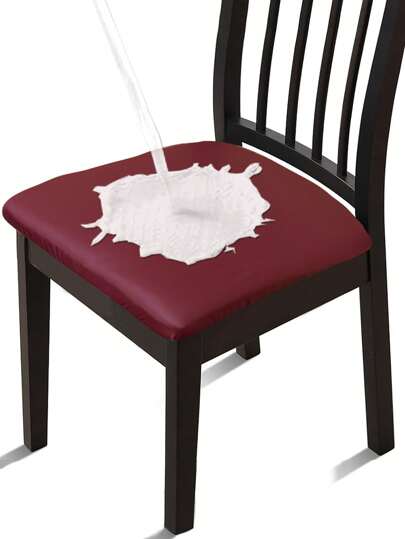 6 piezas Fundas de asiento de silla de PU impermeables, protectores de asiento de silla para cocina, hotel (PU Negro, 6 piezas)