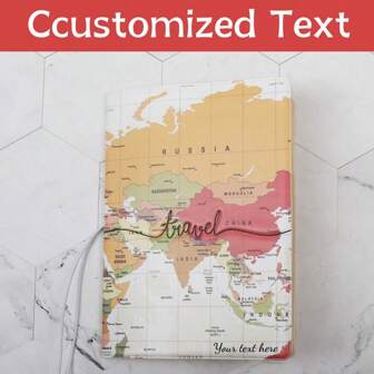 Anpassad textpasshållare, världskarta resepass, resetillbehör, resetillståndsuppsättningar