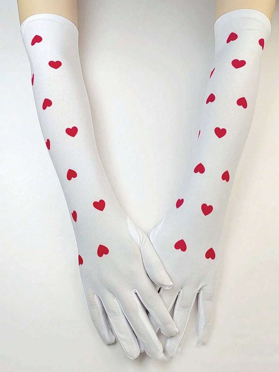 1 Pair Women's Dot & Heart Printed Casual Style Arm Sleeves, Sunscreen - Multicolor - View 1
