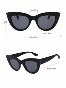 1 pieza Gafas de sol de moda para mujer con montura de plástico gruesa estilo ojo de gato, retro sexy, casual, clásica, simple, estilo hip hop, uso diario o deportes al aire libre