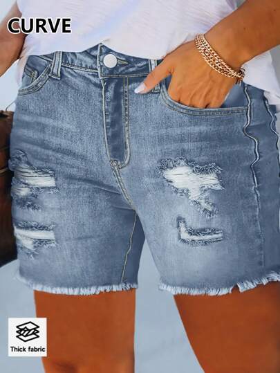 High-Quality Tight-Fitting Plus Size Denim Shorts For Women In Summer Slimming Casual Slim Hot Pants Sexy Hot Girls Hip-Covering Super Shorts