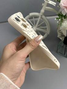 1 件蓝色小碎花图案哑光白天使眼 TPU 手机壳，适用于 iPhone 16、15、14、13、12、11 Pro/Max - 彩色 - 查看 4