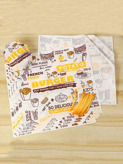 20/50/100/200pcs Grease-Proof Paper Liner For Sandwich, Burger, Cake Roll, Fried Chicken, Baked Wings, 30cm X 30cm