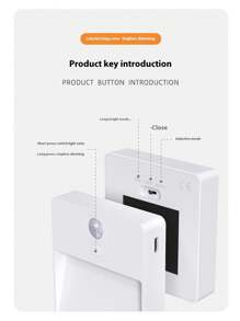 1/2/3PCS New Product RGB Sensor Light Human Body Sensor Light Smart USB Rechargeable Color RGB Magnetic LED Night Light Foot Light Corridor Aisle Staircase Entrance Wall Bookcase Shoe Cabinet Household Lighting Night Light Intelligent Sensitive Sensor
